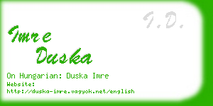 imre duska business card